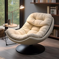 Chaise longue de loisirs populaire velours blanc chaise pivotante de luxe moderne à rotation de 360 degrés pour meubles de salon