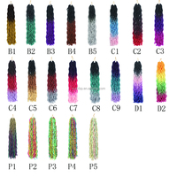 Perruque de cheveux synthétiques pour femmes, 18 pouces, 100g, mèches de cheveux synthétiques, faux locs gypsies, tresses torsadées, crochet, cheveux bouclés naturels, papillon