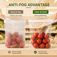 Sacs d'emballage transparents anti-buée pour fruits et légumes, personnalisables avec logo, en BOPP, sans buée, auto-adhésifs, pour produits frais