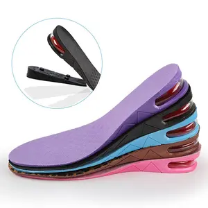 Free Size 2 Layers Pvc Height Adjustable Insoles 5cm Up Air Cushion Height Increasing Shoes Insole
