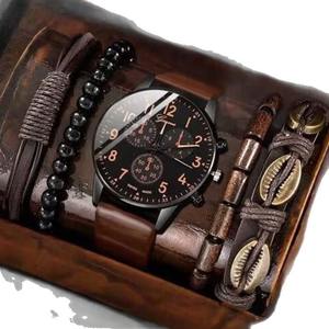 Wholesale Custom LOGO Fashion Brown Shell Bracelet Jewelry <strong>Set</strong> Classic Boy <strong>Geneva</strong> Quartz <strong>Watch</strong> <strong>Set</strong> for Men - Product Image 6