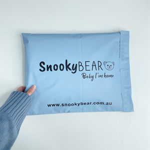 10x13inch Custom Matte Blue Poly Mailers with Black Printing - Branded Shipping Bags for Luxury Apparel & Streetwear - Product Image 3