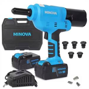 Remachadora Inalámbrica Profesional MINOVA, Remachadora Industrial Inalámbrica de 18 V y 4 Ah, Potente Máquina Remachadora sin Escobillas - Product Image 1