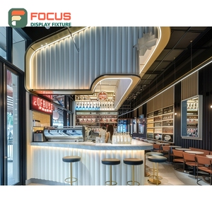 Commercial Coffee Display Cabinet Black <b>Walnut</b> Finish Customer Pickup Area Storefront Coffee Cabinet - Product Image 6