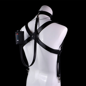 Correas de sujeción corporal con pulso eléctrico, ajustables, de cuero, con dispositivo de descarga eléctrica, lencería de bondage para juegos de dolor en pareja. - Product Image 4