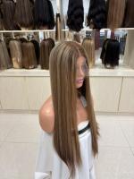 Vente directe usine : Cheveux humains vierges chinois pour perruques Lace Front, base transparente, longueur variée, bonnets petits et grands, densité 150%