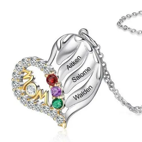 Модное ожерелье, изящное ожерелье с кристаллами, ювелирное изделие, медное ожерелье с сердечком, рождение сердца, Подвеска для женщин с индивидуальным именем, журнал на заказ