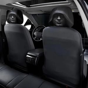 Housses de repose-tête de voiture à imprimé portrait mystérieux, esthétique sombre, ajustement universel élastique, décoration intérieure automobile, vente chaude - Product Image 1