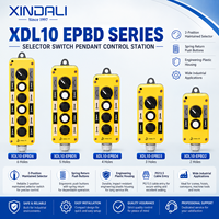 Station de commande suspendue XDL10 à 2 positions, sélecteur maintenu, contrôleur filaire 2-6 trous, 1NO, boîtier plastique IP54 pour palan-grue