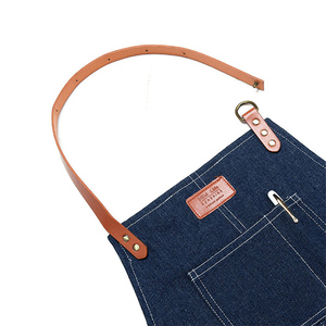 Tablier en coton à grande poche et sangle réglable, style coréen, pour hommes et femmes, idéal pour la cuisine, la maison ou comme tablier de barista en jean - Product Image 2