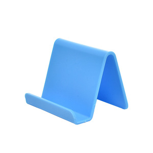 Soporte geométrico portátil para teléfono, soporte de escritorio de plástico para teléfono móvil, amarillo, azul cielo, rosa, rojo brillante - Product Image 5