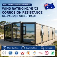 Maison préfabriquée pliable de luxe, norme australienne, 2 à 3 chambres, 20, 30 ou 40 pieds, extensible, en conteneur, à vendre