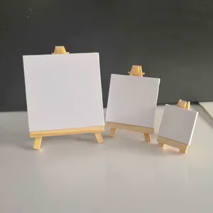 Groothandel 10X10Cm Kleine Ezels Set Mini Canvas Schildersezel Stand Houten Custom Size Schildersezel En Canvas Voor Display