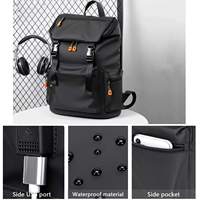 Sac à dos de sport design avec motif uni, compartiment interne pour ordinateur portable - Sac à dos décontracté et tendance