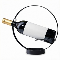 Support à Bouteilles de Vin en Fonte, Présentoir Rond en Métal pour Table ou Meuble, Décoration de Fête