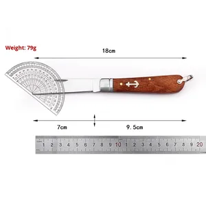 Cuchillo Plegable Tradicional para Electricistas BAI CHUANG, Cuchillo de Camping, Cuchillo de Acero Inoxidable con Borde Biselado y Mango de Madera, para Trabajos con Cables Sin Aislamiento - Product Image 6
