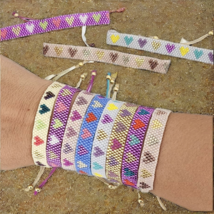 Go2boho Summer Collection Women's Handmade Boho Jewelry Adjustable Love Crystal <b>Beaded</b> <b>Bracelet</b> with Pearl Main - Product Image 2