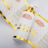 Étiquettes adhésives personnalisées pour flacons de lotion corporelle imperméables, feuille d'or, savon liquide, cosmétiques, autocollants en vinyle, rouleaux d'étiquettes d'emballage