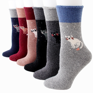<span class=keywords><strong>Chaussettes</strong></span> <span class=keywords><strong>fantaisie</strong></span> amusantes et mignonnes pour filles et femmes, <span class=keywords><strong>chaussettes</strong></span> en <span class=keywords><strong>laine</strong></span> moelleuses avec motif floral et lettres, calcetines - Product Image 4