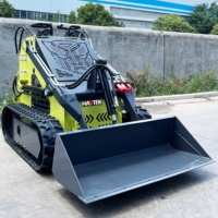 Mini bulldozer diesel à moteur essence, nettoyage, chargement de fumier, tri de fourrage, chargeuse compacte à bas prix en Chine, livraison gratuite