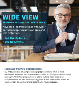 WideView mavi kesim ilerici 1.56 serbest Form gözlük <span class=keywords><strong>Lens</strong></span> mavi ışık engelleme Progressives 75mm lensler - Product Image 3
