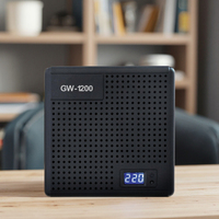 Régulateur de tension automatique monophasé KEBO série GW 1200VA, type table, écran LCD, 98% d'efficacité pour les appareils électroménagers à courant alternatif