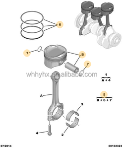 Conjunto de pistón de tres piezas del motor OE 1613188280 1613188580 para Peugeot 208 2008 301 308 408 <span class=keywords><strong>Citroen</strong></span> C3 <span class=keywords><strong>C4</strong></span> 1,2 T - Product Image 2