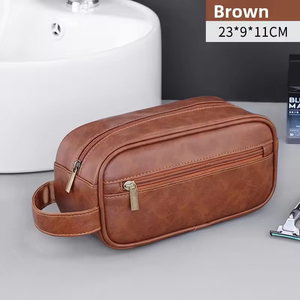 Sac de toilette portable en cuir PU pour homme, avec logo personnalisé, marque <span class=keywords><strong>SOYEON</strong></span>, pour voyage, fermeture éclair, sac d'hygiène suspendu, TSN0125 - Product Image 6