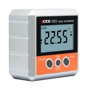 Victor 5003 Độ chính xác cao LCD Laser inclinometer góc Meter từ mức độ tinh thần 4*90 360 độ