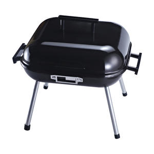 เตาบาร์บีคิวพกพาสำหรับใช้งานกลางแจ้ง ยี่ห้อ Hongyi Hardware สีดำเคลือบเงา ใช้ถ่าน พร้อมฝาปิด สำหรับใช้ในบ้าน ผลิตที่เมืองจื่อป๋อ - Product Image 1