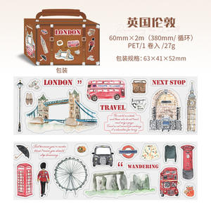 1 rouleau de ruban adhésif Wandering World Series peint à la main City Handbook Decoration Die-cut Travel Tape - Product Image 6