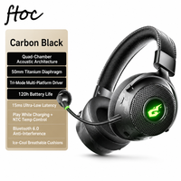 Headset Gaming Nirkabel 2.4G Terbaru dengan Mikrofon, Headphone Dinamis Over-Ear untuk Olahraga, PC, Ponsel, DLL