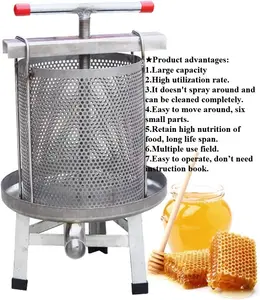 Apicultura Máquina Fruit Honey Presser Beeswax Extractor Press Extractor para Vinho e Suco Fazendo com Filtro De Aço Inoxidável