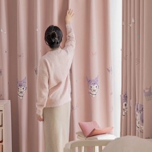 Nuove <span class=keywords><strong>tende</strong></span> oscuranti rosa simpatico cartone animato con ricamato Kuromi <span class=keywords><strong>cameretta</strong></span> per bambini mantovane trasparenti - Product Image 3