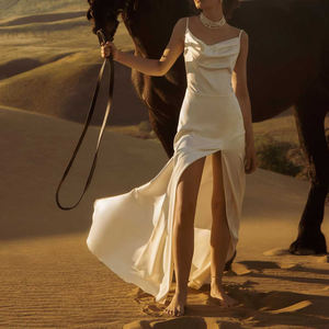 Abito da sera Sexy senza maniche plissettato a Modulare senza schienale in tinta unita a vita alta abiti eleganti - Product Image 2