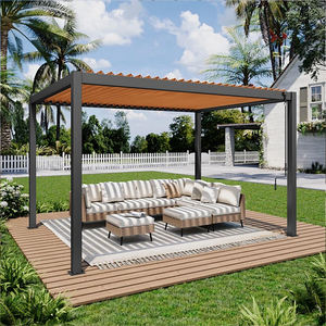 Gazebo Bioclimático Motorizado de Aleación de Aluminio con Persianas Ecológicas para Jardín, Villa, Balcón Exterior, con Obturador Eléctrico Resistente al Viento - Product Image 1
