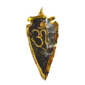 จี้รูปต้นไม้สลักลาย 'OM' |   จี้หินประดับทำมือ-ผู้ค้าส่งจี้รูปต้นไม้สลักลาย - Product Image 1