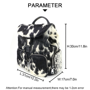 Premium Plush Texture Original Designer <b>Backpack</b> Fashion Cow Print Travel <b>Backpack</b> with Adjustable Straps - Product Image 6