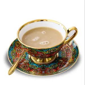 펑키 럭셔리 빈티지 노르딕 스타일 뼈 중국 커피 우유 컵 세트 오후 차