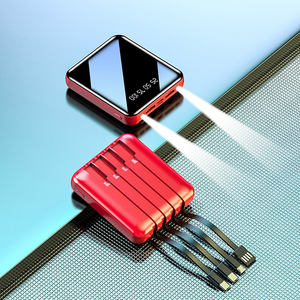 20000Mah נייד מטען ABS USB הכפול כוח בנק מיני Powerbank עם 4 כבל - Product Image 2