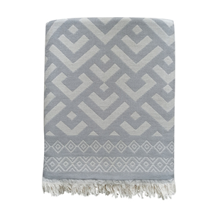 Jeté Jacquard 130x170 cm - 51x67 pouces, lourd et luxueux, 100% coton - Collection Maya NAVY Jacquard - Product Image 6