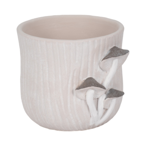 Maceta moderna de cemento con apliques de hongos para decoración del hogar, interior y exterior. - Product Image 2