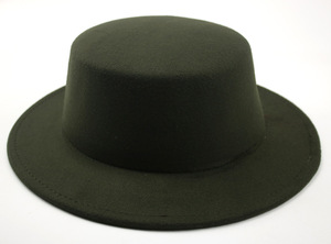 2023 Custom Women Vintage Plaid Wool Felt <b>Flat</b> Wide Brim Cheap Dropshipping Fedora <b>Hat</b> - Product Image 4