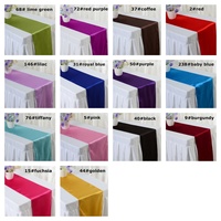 12*108 pouces mariage satin chemin de table nappe solide doré blanc noir bleu rouge violet