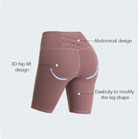 Fournisseur de vêtements de gym pour femmes Shorts de yoga serrés à taille haute avec poches Pantalons courts de yoga pour filles sexy avec poches