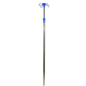 Support IV réglable en hauteur, en acier inoxydable épaissi, télescopique, pour utilisation en lit d'hôpital - Product Image 5