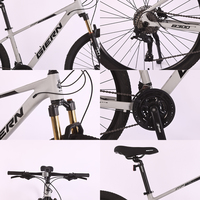 VTT en aluminium OEM 27,5 pouces avec axe traversant, soudure sans soudure, tube interne rigide, 27 vitesses, Bicicleta Aro 27,5 MTB