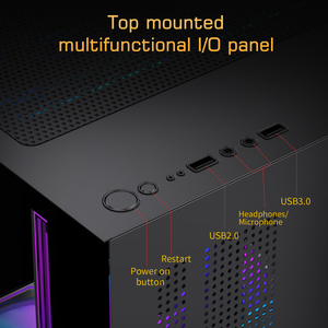 Lovingcool High Quality Spcc Metal Vertical MATX <strong>Computer</strong> Case Tempered Glass <strong>Game</strong> Case Sea View Room Side Fence <strong>Design</strong> - Product Image 5