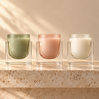 Nouvelle conception, bougies parfumées en cire de soja de haute qualité, couleur personnalisée, parfum d'huile essentielle, coffret cadeau en verre