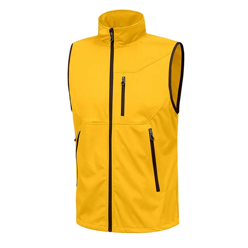 Men's Lightweight Softshell Vest, Windproof Sleeveless Jacket Golf Vest & Waistcoat for Travel Hiking Running Waterproof Jacket